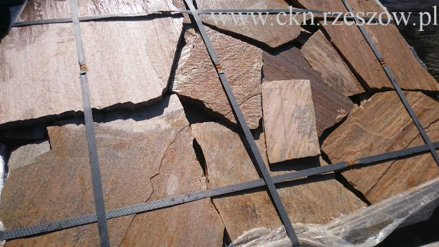 Kamień kwarcyt szaro rdzawy